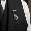Custom Photo Teardrop Pin - Personalized Memorial Sympathy Gifts For Grooms - Carried In My Heart Always