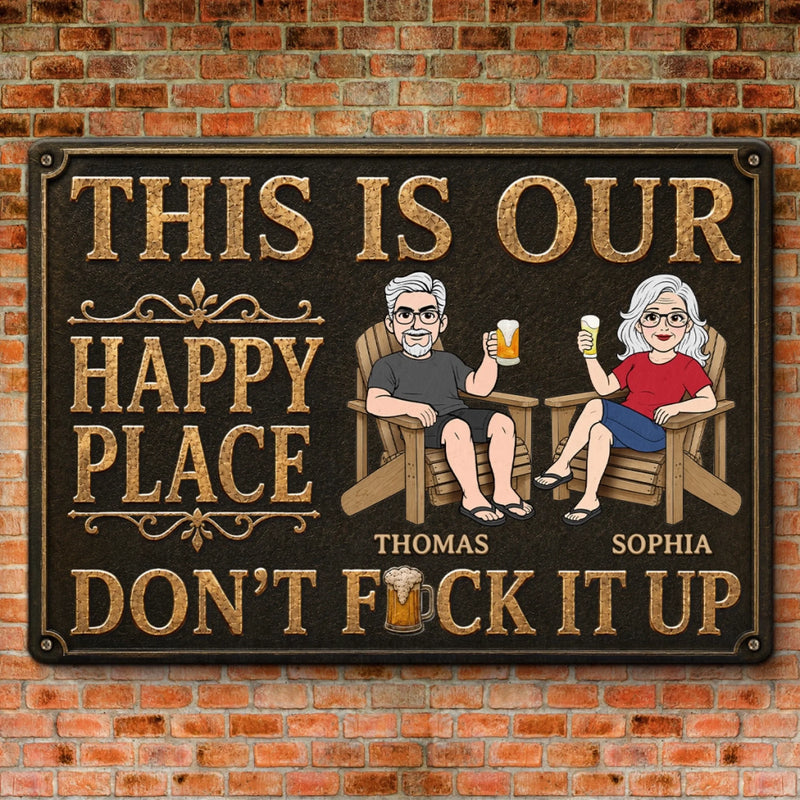 Custom Home Decor Metal Sign - Personalized Summer Vacation And Travel Gifts For Husband And Wife, Him And Her - Good Drinks, Great Company Only