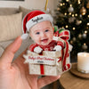 Custom Photo First Christmas Acrylic Ornament - Personalized Christmas Baby Shower, Gender Reveal Gifts For New Moms, New Dads, New Parents - Little Feet Big Blessing