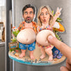 Custom Photo Dual Squishy Belly Magnet – Personalized Summer Vacation And Travel Gifts For Husband And Wife, Him And Her - Living Our Best Beach Life