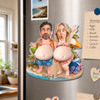 Custom Photo Dual Squishy Belly Magnet – Personalized Summer Vacation And Travel Gifts For Husband And Wife, Him And Her - Living Our Best Beach Life