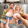 Custom Photo Dual Squishy Belly Magnet – Personalized Summer Vacation And Travel Gifts For Husband And Wife, Him And Her - Living Our Best Beach Life