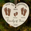 Our First Christmas As A Family - Family Personalized Custom Ornament - Wood Custom Shaped - Christmas Gift For Family Members