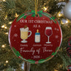 Custom Ceramic Ornament - Personalized Christmas Birthday Gifts For Mom, Dad, Kids - Our First Christmas As A Family