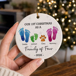 Custom Family First Christmas Gifts - Personalized Ceramic Ornament