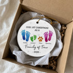 Custom Family First Christmas Gifts - Personalized Ceramic Ornament