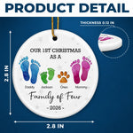 Custom Family First Christmas Gifts - Personalized Ceramic Ornament