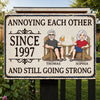 Custom Home Decor Metal Sign - Personalized Summer Vacation And Travel Gifts For Husband And Wife, Him And Her - Decades Of Love And Bickering