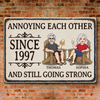 Custom Home Decor Metal Sign - Personalized Summer Vacation And Travel Gifts For Husband And Wife, Him And Her - Decades Of Love And Bickering