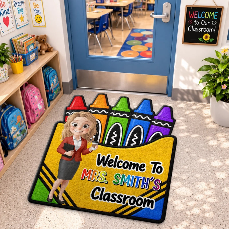 Custom Classroom Decor Shaped Doormat - Personalized Back To School Gifts For Teachers - Teaching Makes A Difference
