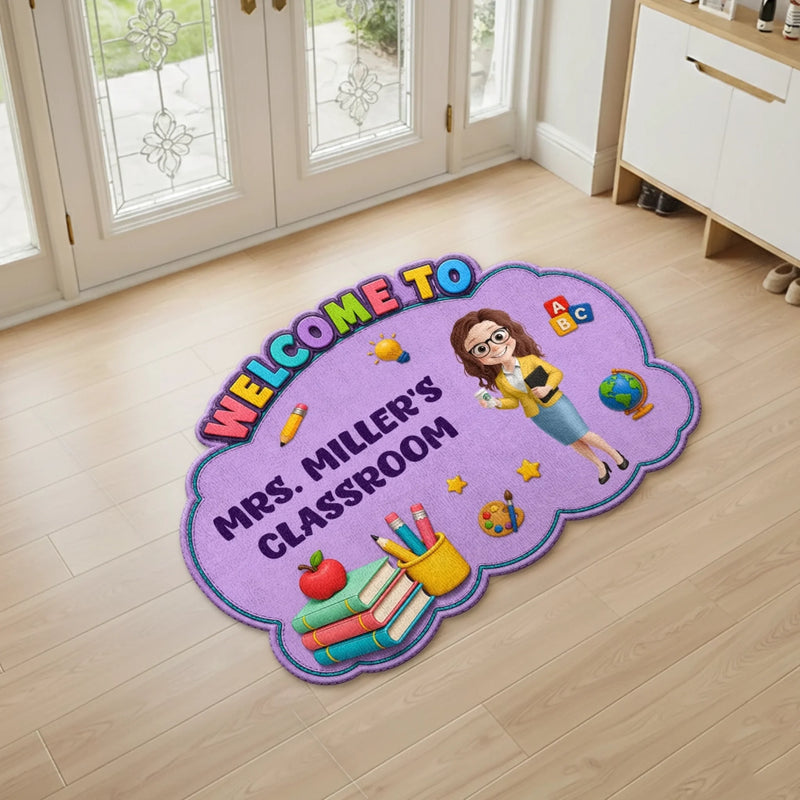 Custom Classroom Decor Shaped Doormat - Personalized Back To School Gifts For Teachers - Teaching with Heart