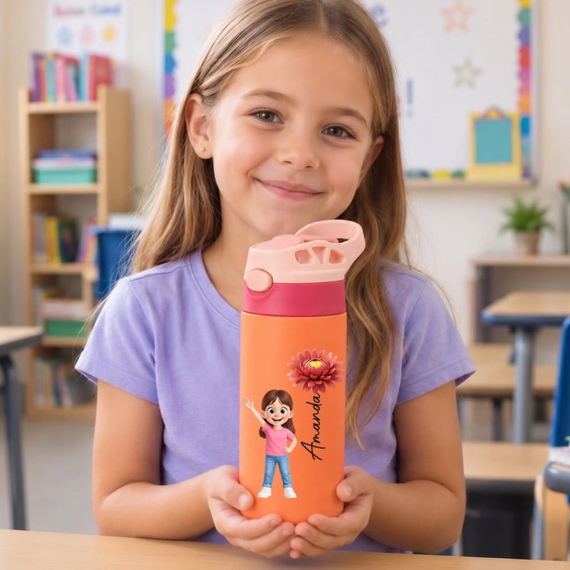 Custom Kids Insulated Water Bottle - Personalized Back To School Gifts For Kids - New Year New Adventures