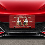 Custom License Plate - Personalized Anniversary Wedding Gifts For Husband And Wife, Him And Her   - Two Hearts, One Home