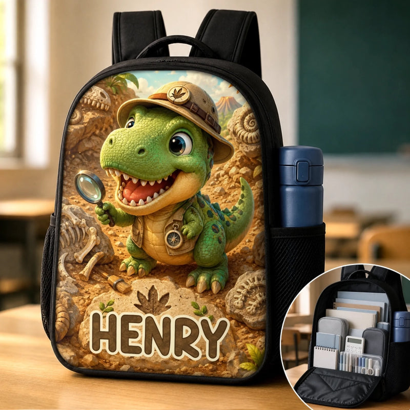 Custom Kids Front Printed Backpack - Personalized Back To School Gifts For Kids - Roar And Learn
