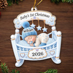 Custom First Christmas Acrylic Ornament - Personalized Christmas Baby Shower, Gender Reveal Gifts For New Moms, New Dads, New Parents - The Sweetest Miracle