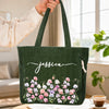 Custom Corduroy Tote Bag - Personalized Summer Vacation And Travel Gifts For Women, Besties, Sisters, BFF, Family, Yourself - Sunshine Is My Vibe