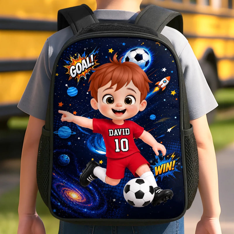 Custom Kids Front Printed Backpack - Personalized Back To School Gifts For Kids - Kick Dream Repeat