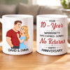 Custom Mug - Personalized Anniversary Wedding Gifts For Husband And Wife, Him And Her - No Returns, All Yours Forever