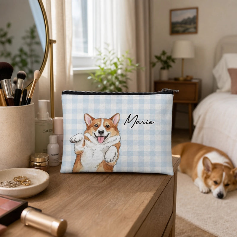 Custom Photo Cosmetic Bag - Personalized Birthday Gifts For Dog Cat Lovers, Dog Dad And Mom, Cat Owners - Stay Pawsitive