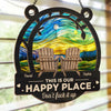 Custom Window Hanging Suncatcher Ornament - Personalized Anniversary Wedding Gifts For Husband And Wife, Him And Her - Too Late To Escape Now