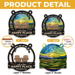 Custom Window Hanging Suncatcher Ornament - Personalized Anniversary Wedding Gifts For Husband And Wife, Him And Her - Too Late To Escape Now