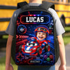 Custom Photo Kids Front Printed Backpack - Personalized Back To School Gifts For Kids - Little Driver Ahead