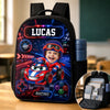 Custom Photo Kids Front Printed Backpack - Personalized Back To School Gifts For Kids - Little Driver Ahead