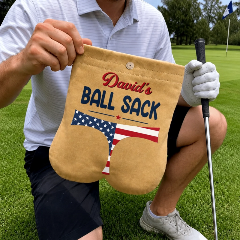 Custom Flannel Golf Ball Bag Sack - Personalized Birthday Gifts For Golf Lovers, Sports Fans, Sports Lovers - Keep Your Balls Together