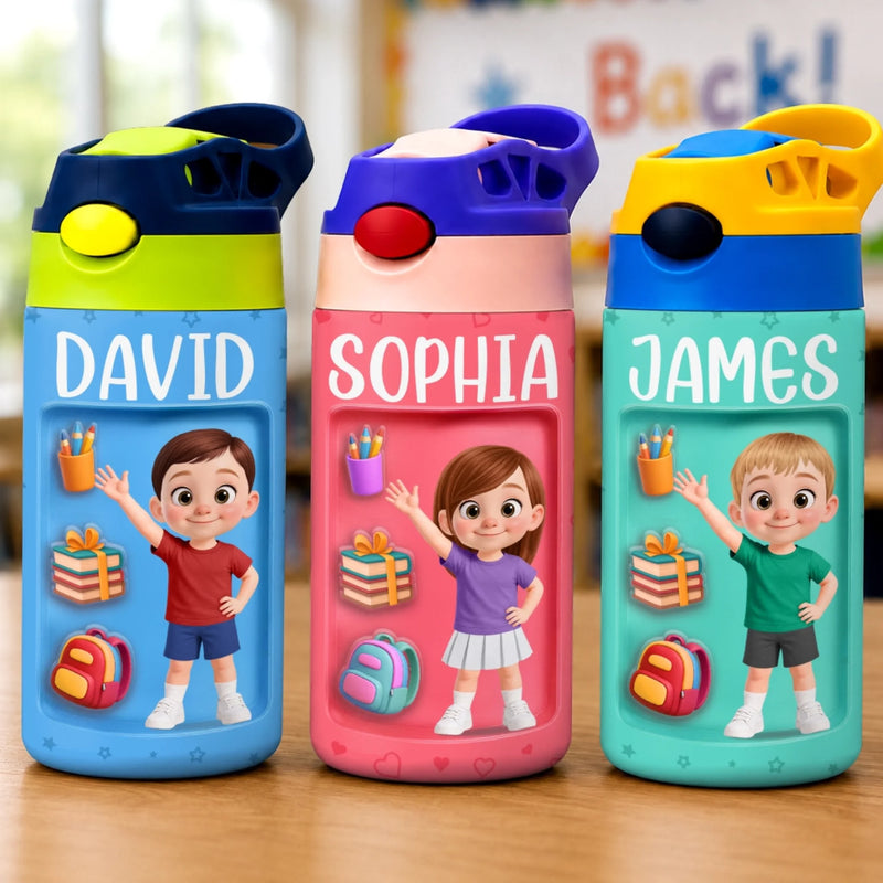 Custom Kids Insulated Water Bottle - Personalized Back To School Gifts For Kids - Tiny But Bright