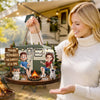 Custom Wood Sign - Personalized Birthday Camping Gifts For Campers, Husband And Wife, Dog Cat Lovers - Happy Campers And Furry Friends