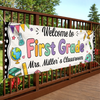 Custom Classroom Decor Banner - Personalized Back To School Gifts For Teachers - Welcome To Our Happy Classroom