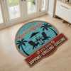Custom Poolside Shaped Doormat - Personalized Summer Vacation And Travel Gifts Husband And Wife, Him And Her - Patio Time