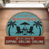 Custom Poolside Shaped Doormat - Personalized Summer Vacation And Travel Gifts Husband And Wife, Him And Her - Patio Time