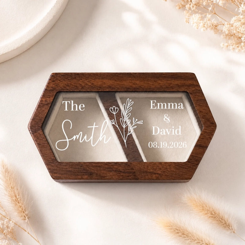 Custom Wedding Ring Box - Personalized Anniversary Wedding Gifts For Husband And Wife, Him And Her - Our Forever Keepsake