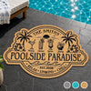 Custom Poolside Shaped Doormat - Personalized Summer Vacation And Travel Gifts For Mom, Dad, Brother, Sister - Our Summer Oasis