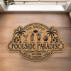 Custom Poolside Shaped Doormat - Personalized Summer Vacation And Travel Gifts For Mom, Dad, Brother, Sister - Our Summer Oasis