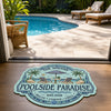 Custom Poolside Shaped Doormat - Personalized Summer Vacation And Travel Gifts For Mom, Dad, Brother, Sister - Welcome To Paradise