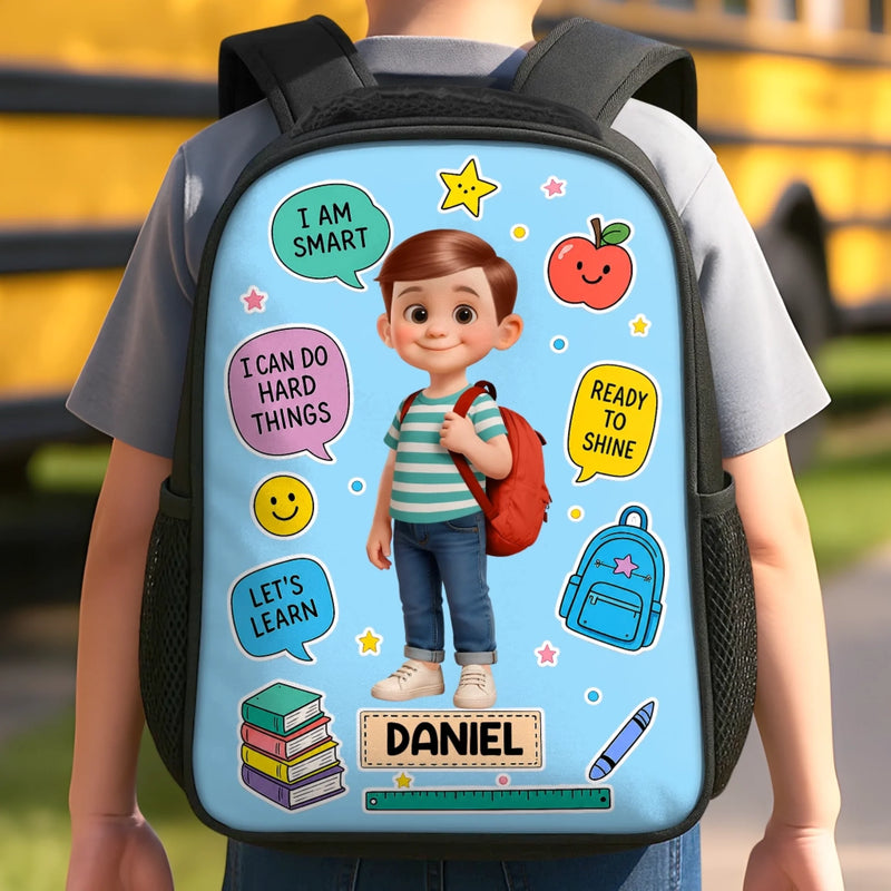 Custom Kids Front Printed Backpack - Personalized Back To School Gifts For Kids - I Am Capable Of Amazing Things