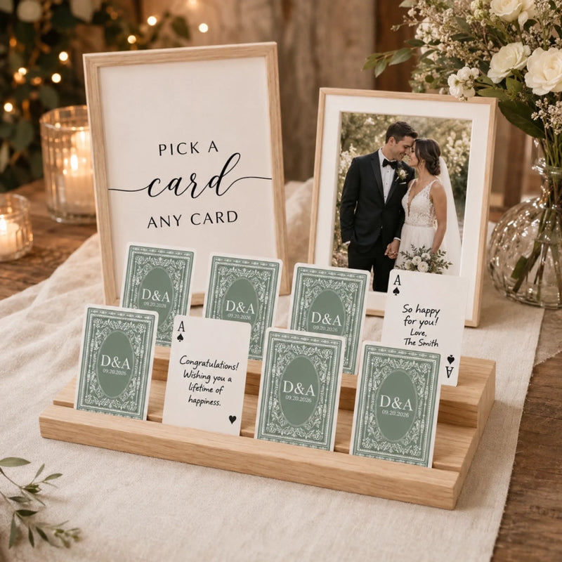 Custom Playing Cards Deck - Personalized Wedding Party Favor Gifts For Guests, Adults - Our Lucky Deck Of Memories
