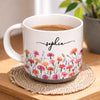 Custom Pottery Mug - Personalized Birthday Gifts For Wife, Daughter, Besties, Sisters, Granddaughter, Grandma, Mom, Yourself - Bloom With Grace
