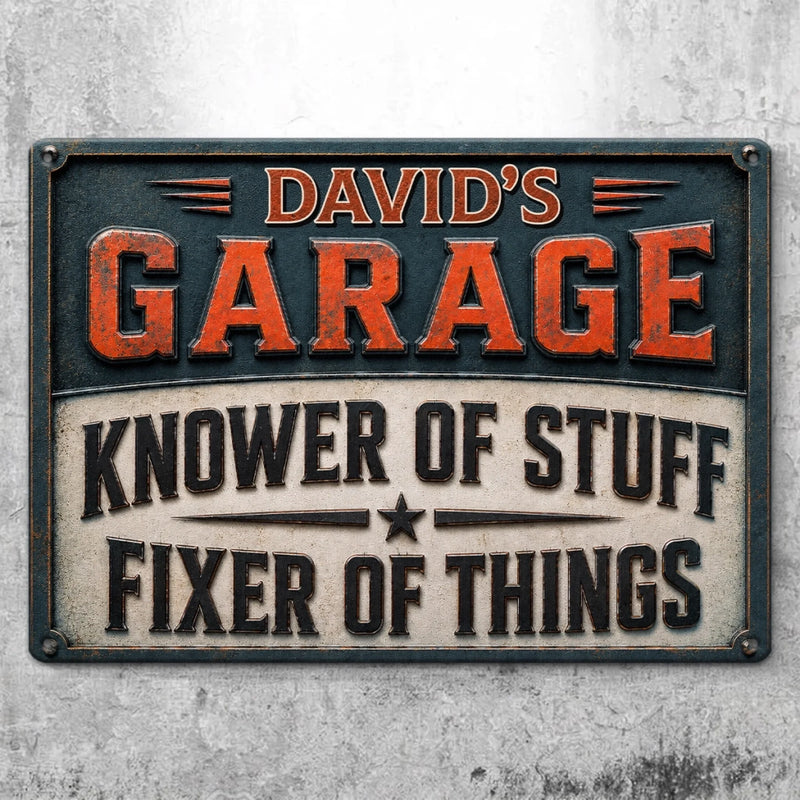 Custom Home Decor Metal Sign - Personalized Birthday Gifts For Husband, Son, Grandson, Brother, Grandpa, Dad, Yourself - Master Of Tools, Legend Of Fixes
