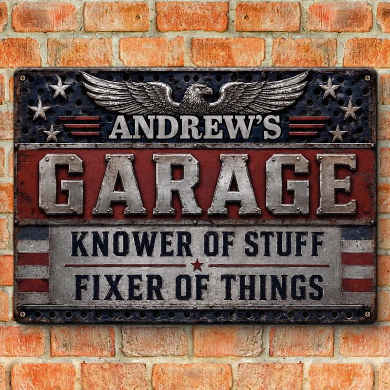 Custom Mechanic Home Decor Metal Sign - Personalized Birthday Gifts For Husband, Son, Grandson, Brother, Grandpa, Dad, Yourself - Garage State Of Mind