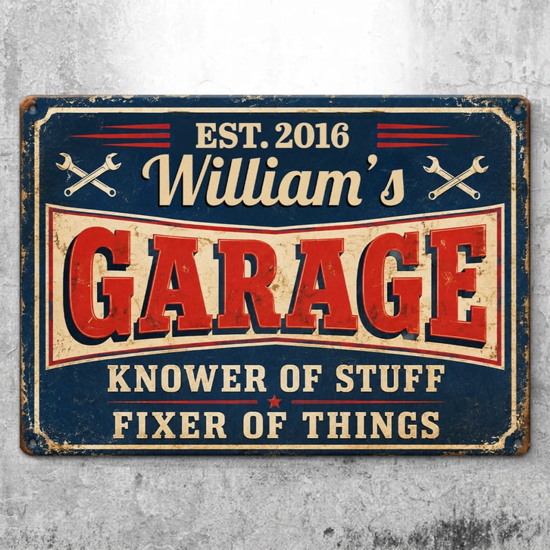Custom Mechanic Home Decor Metal Sign - Personalized Birthday Gifts For Husband, Son, Grandson, Brother, Grandpa, Dad, Yourself - Tools And Talent