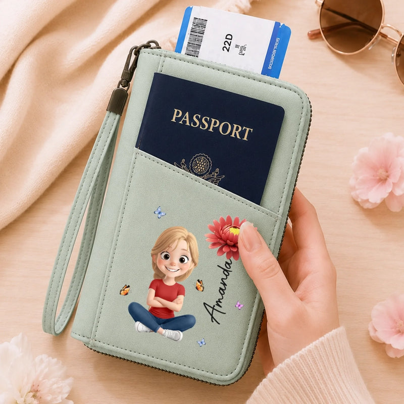 Custom Passport Holder Wallet - Personalized Summer Vacation And Travel Gifts For Women, Besties, Sisters, BFF, Family, Yourself - Travel More Smile More
