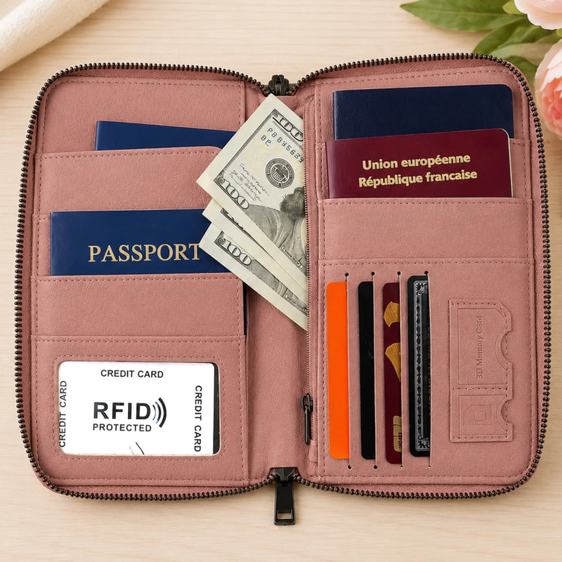 Custom Passport Holder Wallet - Personalized Summer Vacation And Travel Gifts For Women, Besties, Sisters, BFF, Family, Yourself - Travel More Smile More