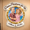 Custom Photo Cruise Ship Door Magnet - Personalized Summer Vacation And Travel Gifts For Husband And Wife, Him And Her, Cruise Lovers - Finding Our Happy Place Onboard