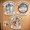 Custom Photo Cruise Ship Door Magnet - Personalized Summer Vacation And Travel Gifts For Husband And Wife, Him And Her, Cruise Lovers - Finding Our Happy Place Onboard