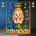 Custom Kids Shaped 3D LED Walnut Night Light - Personalized Back To School Gifts For Kids - Dream Big Learn More