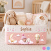 Custom Storage Basket - Personalized Baby Shower, Gender Reveal Gifts For New Moms, New Dads, New Parents- Tiny Hands Big Love