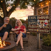 Custom Home Decor Metal Sign - Personalized Summer Vacation And Travel Gifts For Husband And Wife, Him And Her - Our Patriotic Happy Place